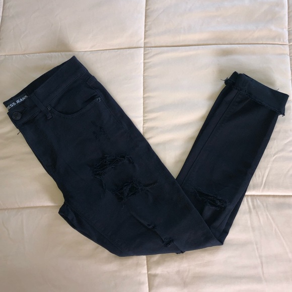 Express Black Distressed Legging Jeans - Picture 2 of 8